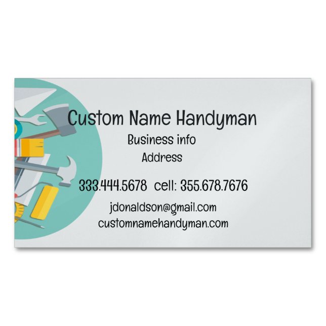 Cartões de visitas Personalizados do Handyman Sr.  (Frente)