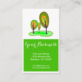 Cartões de visitas personalizáveis de árvores verd