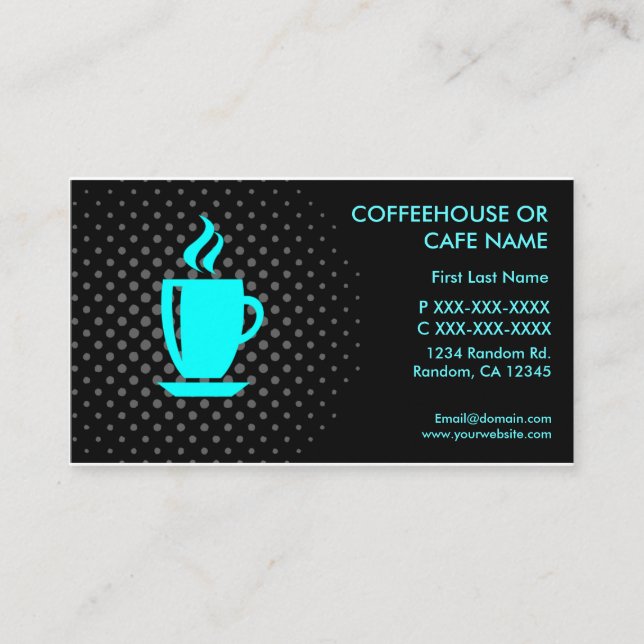 Cartões de visitas personalizáveis de café (Frente)