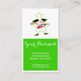 Cartões de visitas personalizáveis de chef de pizz