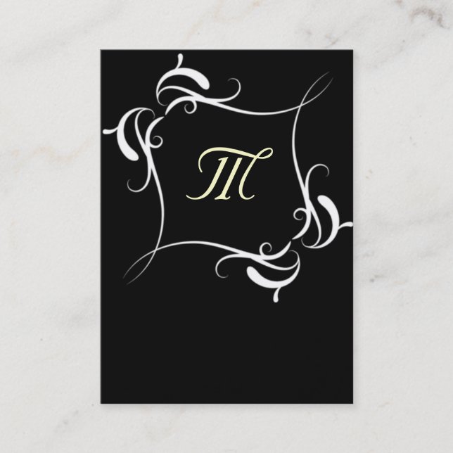 Cartões de visitas personalizáveis de monograma pr (Frente)