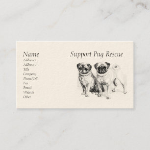 Cartões de visitas personalizáveis de Precioso Pug