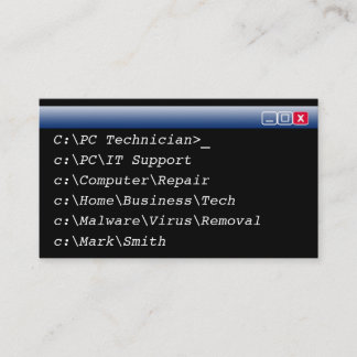 Cartões de visitas personalizou o técnico do
