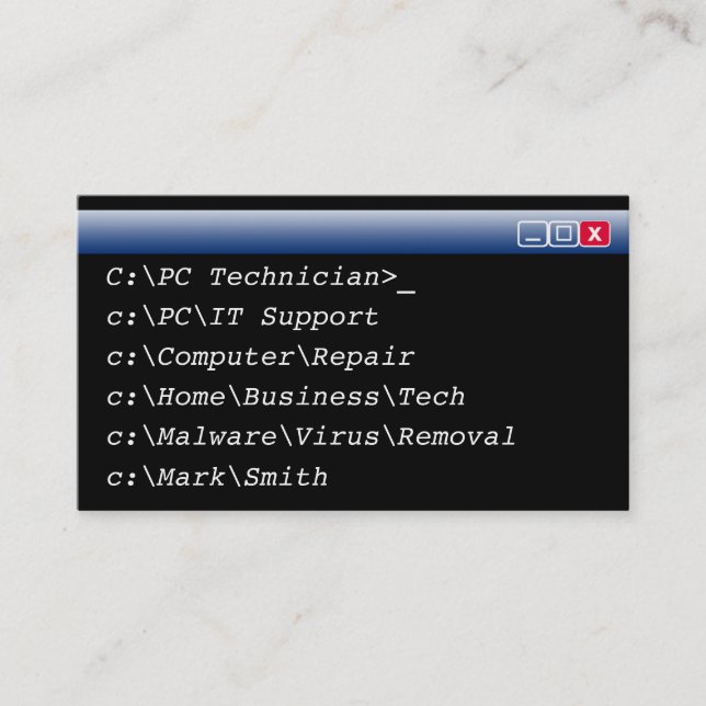 Cartões de visitas personalizou o técnico do (Frente)