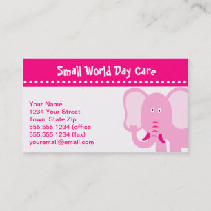 Cartões de visitas Pink Elephant Day Care