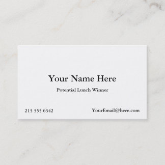 Cartões de visitas potenciais do vencedor do
