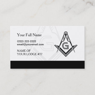 Cartões de visitas preto e branco do Freemason