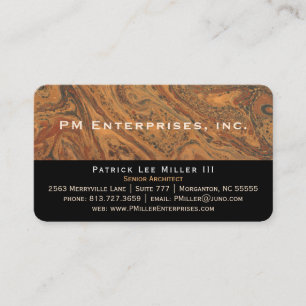 Cartões de visitas pretos de mármore incorporado