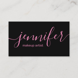 Cartões de visitas pretos e cor-de-rosa do