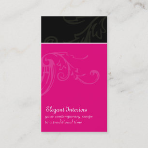Cartões de visitas [pretos] modernos do Flourish