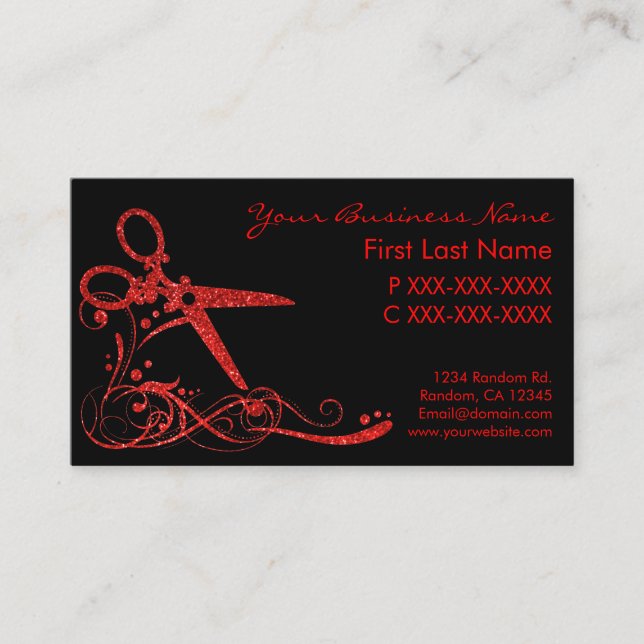 Cartões de visitas pretos vermelhos do corte do (Frente)