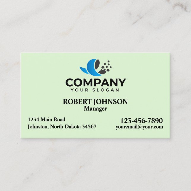 Cartões de visitas profissionais com o seu logotip (Frente)