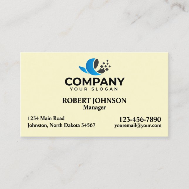 Cartões de visitas profissionais com o seu logotip (Frente)