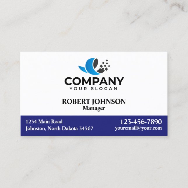 Cartões de visitas profissionais com o seu logotip (Frente)