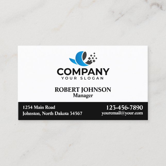 Cartões de visitas profissionais com o seu logotip (Frente)