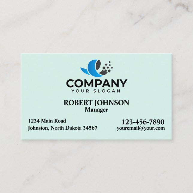 Cartões de visitas profissionais com o seu logotip (Frente)