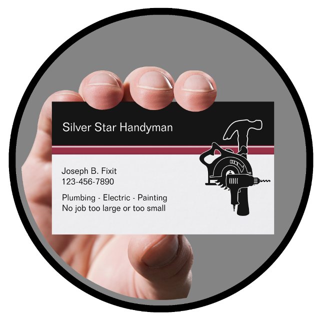 Cartões de visitas Profissionais de Handyman (Criador carregado)