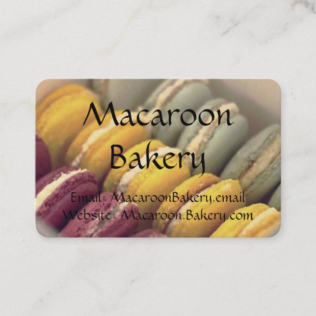 Cartões de visitas Profissionais - Macaroon Bakery (Frente)