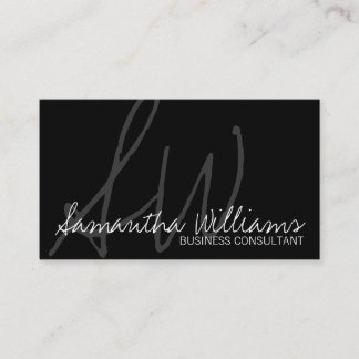 Cartões de visitas profissionais simples preto e b