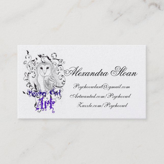 Cartões de visitas psicóticos da coruja (Frente)