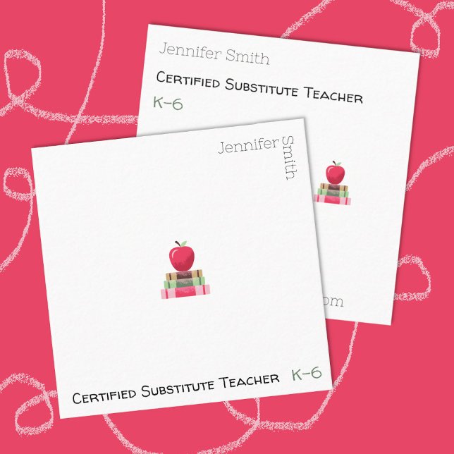 Cartões de visitas Quadrados Brancos do Moderno Ed (Modern white square contact cards for educators .
)