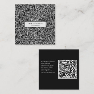 Cartões de visitas quadrados de código QR branco a