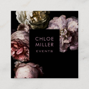 Cartões de visitas quadrados florais modernos do