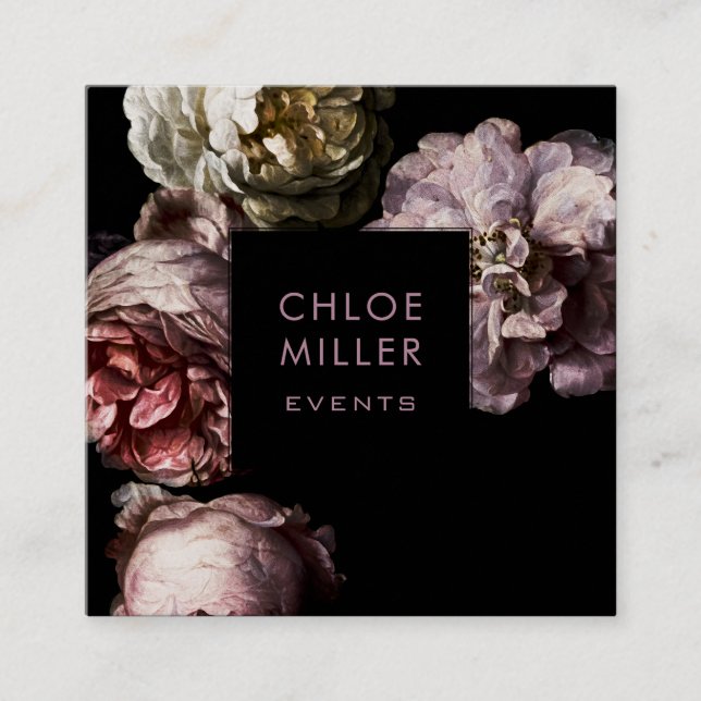 Cartões de visitas quadrados florais modernos do (Frente)