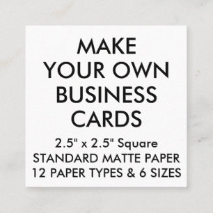Cartões de visitas quadrados MATTE personalizados