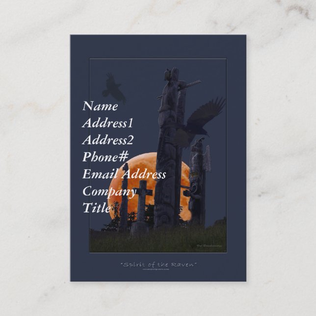 Cartões de visitas Raven & Totems (Frente)