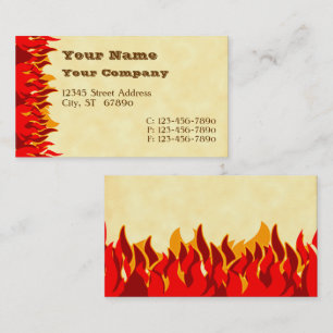 Cartões de visitas Red Flames Western Letters