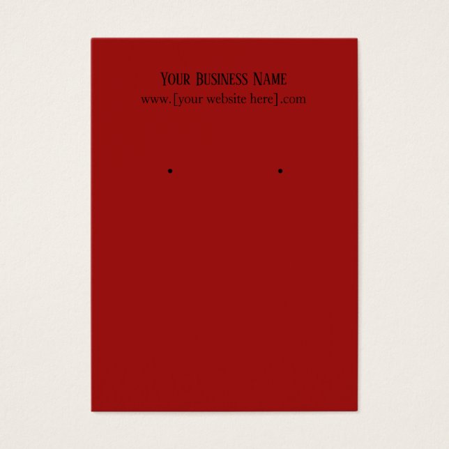 Cartões de visitas Red Professional Earration (Frente)