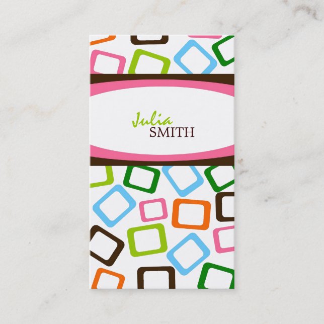 Cartões de visitas retros corajosos (Frente)