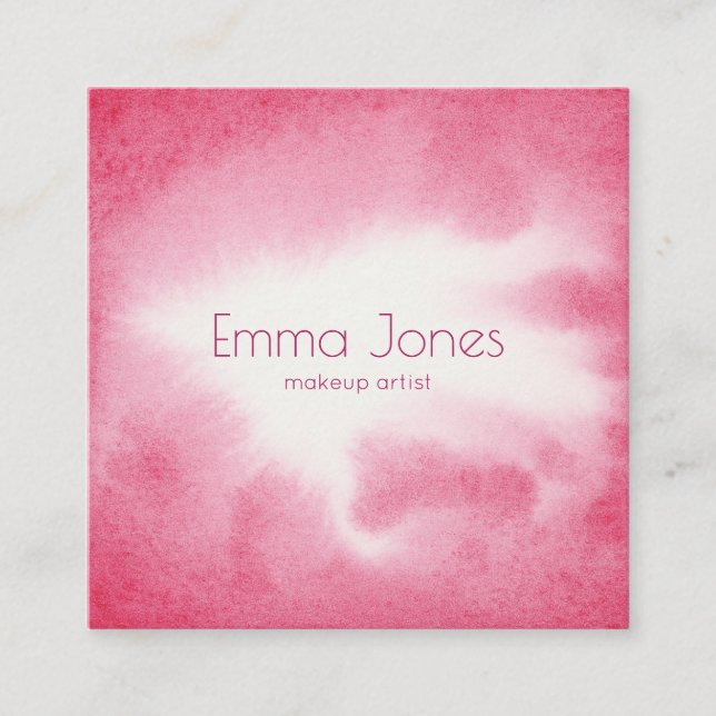 Cartões de visitas rosa de Aquarela (Frente)