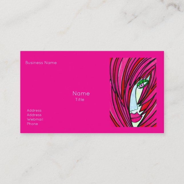 Cartões de visitas Rosa Quente (Frente)