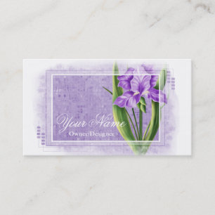 Cartões de visitas roxos bonito d2 da flor da ír