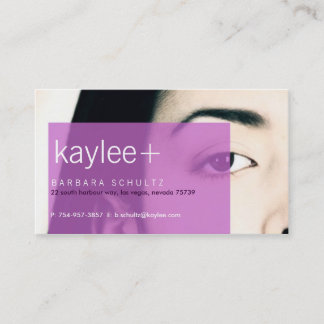 Cartões de visitas roxos da face de Kaylee