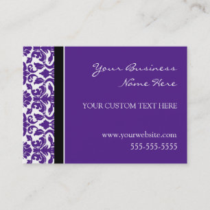 Cartões de visitas roxos elegantes do damasco
