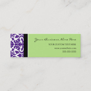 Cartões de visitas roxos verdes elegantes do