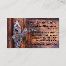 Cartões de visitas rústicos da porta