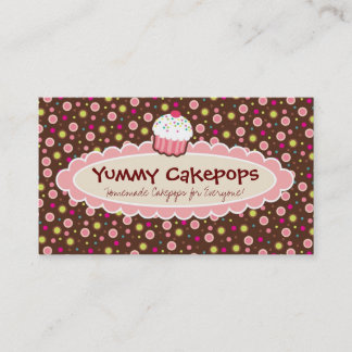 Cartões de visitas saborosos de Cakepops