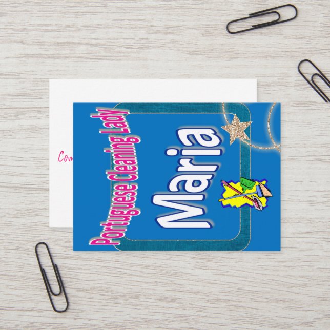 Cartões de visitas, Senhora da Limpeza (Frente/Verso In Situ)