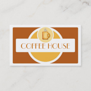 Cartões de visitas simples de café castanho-amarel