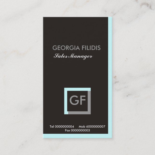 Cartões de visitas simples de monograma (Frente)