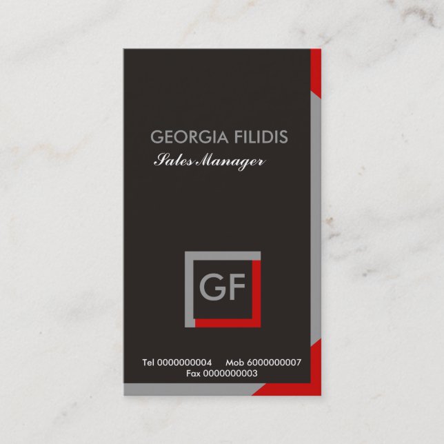 Cartões de visitas simples de monograma (Frente)