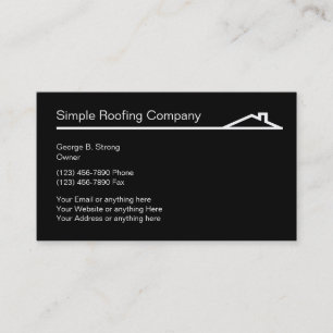 Cartões de visitas simples do telhado