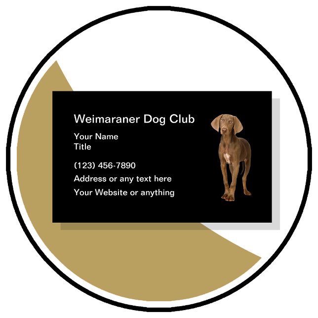Cartões de visitas Simples do Weimaraner Dog Club (Weimaraner Dog theme business cards by CustomBusinessTemplates)