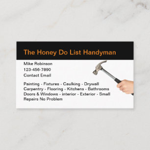 Cartões de visitas Simples Honey Do Handyman