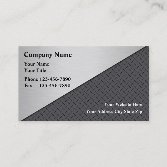 Cartões de visitas simulados do metal (Frente)