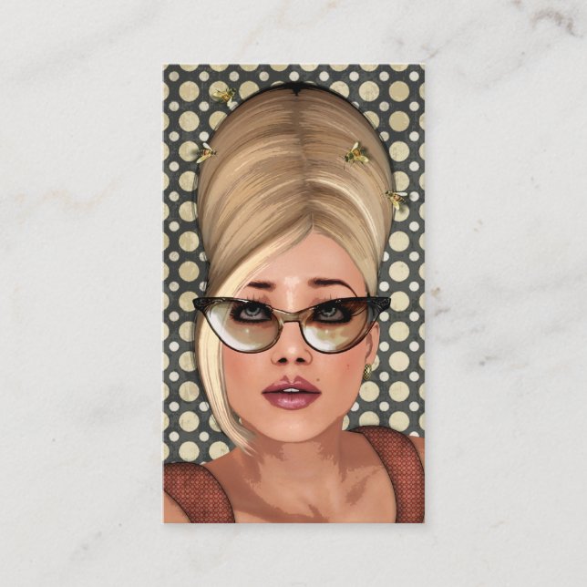 Cartões de visitas sociais chiques retros da (Frente)